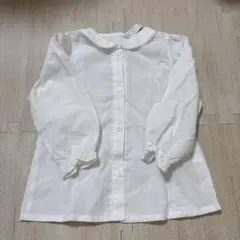 ホワイト 襟付き 長袖シャツ