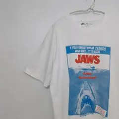 ユニクロ UT ジョーズ Tシャツ L 白 JAWS 映画 ムービーT ポスターのサムネイル