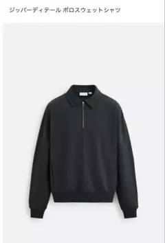 ZARA ORIGINS ハーフジップ スウェット ダークグレー Lのサムネイル
