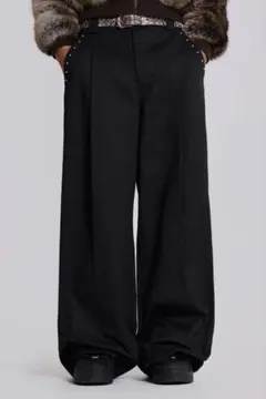 jaded london スラックス　ブラック Black Pinstripe Stacked Straight Suit Pants | Jaded London | Clothing