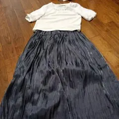 JEANASIS　プリーツロングスカート グレーのサムネイル