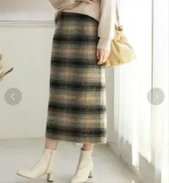 【試着のみタグ付】ROPE PICNIC BIGチェックアイラインロングスカート