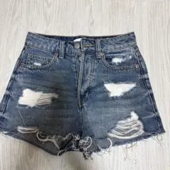 ZARA ダメージデニムショートパンツ EUR 32