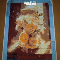 ダイヤモンドアート 完成品　 瓶　花　オレンジ　㉔のサムネイル
