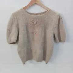 1.27◎S15P◎ブランド不明◎ニット◎ベージュ◎ビーズ