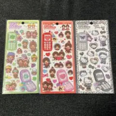 モンチッチ　ハローキティ　平成はっぴーフォンシール