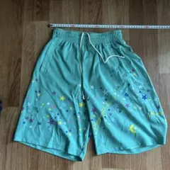 星柄デザイン バスケットボールパンツ 水色