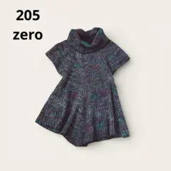 チュニック プルオーバーニット ミックスカラー アシメントリ ハイネック