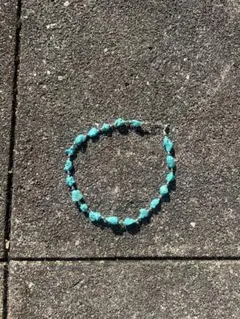 ビンテージインディアンジュエリー　シルバーナバホパール ターコイズネックレス