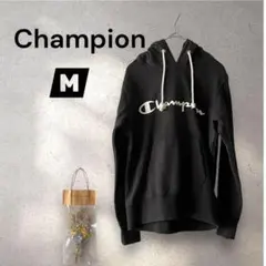 【Champion チャンピオン】パーカー /スリムフィット/薄手♦︎ブラック♦︎Ｍ