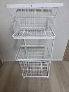 断捨離うさぎ様専用 無印良品ホワイト 4段スチールラック バスケット