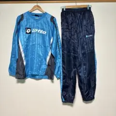 lotto ウィンドブレーカー　ピステ上下水色メンズXLsize