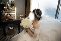 ヘッドドレス2点、ピアスセット　結婚式　前撮り　メゾンシュシュ　ピンクヘイリー