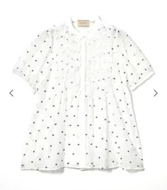 新品☆UNITED ARROWS 2トーン ドットジャガード ブラウス