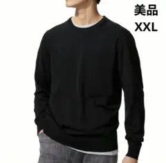 美品。ユニクロ　メリノクルーネックセーター　黒　XXLサイズ　UNIQLO