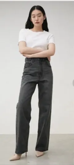 アズール バイ マウジーダークグレー ハイウエストデニム Ｍサイズ