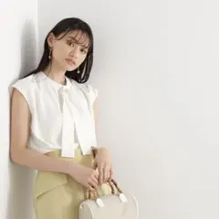 メゾンエシェル 3WAYツイード半袖ブラウス【リサイクルポリエステル