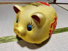 金色の大きな豚の貯金箱　黄金　金運アップ
