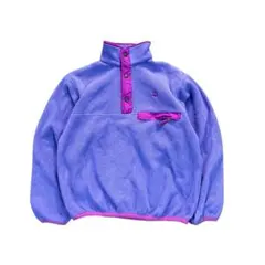 7AS1 フリースプルオーバー　ハーフボタン　アウトドア　パープル　古着