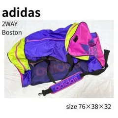 【90s希少】adidas 2WAYボストンバッグ 大容量 ネオン ヴィンテージ