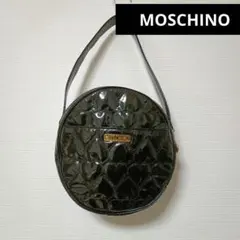 モスキーノ♡ハートキルティングバッグブラックエナメルヴィンテージレトロ