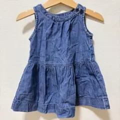 【大人気】babyGAP デニム ワンピース 80 12-18ヶ月 ノースリーブ