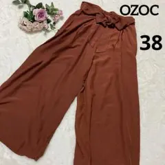 OZOC オゾック　ワイドパンツ　ウエストゴム　ブラウン　ワールド