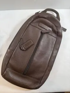 【美品】COACH コーチ ボディバッグ レザー スリングバッグ ブラウン