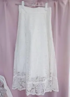 evelyn ホワイトレース ロングスカート
