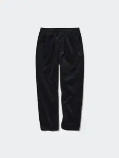 コーデュロイイージーアンクルパンツ　L ブラック