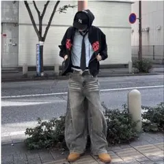 elev ワイドデザインデニム　グレーのサムネイル