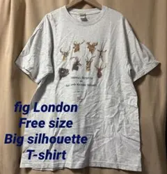 fig London ビックシルエット　半袖Tシャツ アニマルプリント グレーのサムネイル