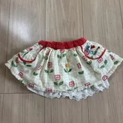 【値下げ】プチジャム　80パンツ付きチェック柄スカート　スカパン　キュロット