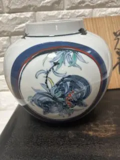 新品】有田焼 琥山窯 ｜白磁 ブルー花瓶・壺｜伝統工芸 昭和レトロ