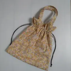 ハンドメイド　ミニ巾着トートバッグ①