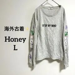 Honey （L）OUT OF MY MIND ロゴ 長袖トレーナー