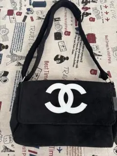 最安値☆ ロゴ入り黒ショルダーバッグ