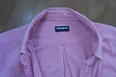 UNIQLO 赤チェック 半袖シャツ L