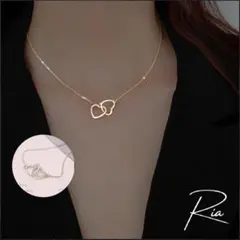 大人可愛い　オープンハート　ゴールド　シルバー　ネックレス　シンプル