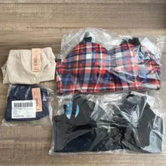 エメフィール チェック柄ブラジャーD75 ノンワイヤーブラM ショーツ M