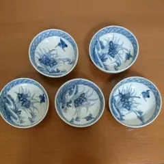 アンティーク 染付け 膾皿 5客 なます皿 古伊万里