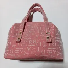 ハンドメイド Teddy Bear ロゴ入りミニハンドバッグ/ポーチ　ピンク