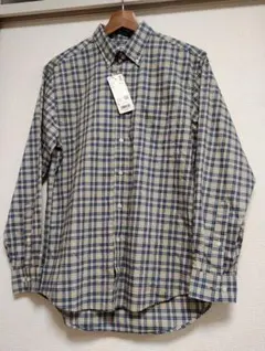 新品　UNIQLO EFCブロードチェック　ボタンダウン長袖 Sサイズ ベージュ