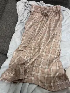 PUNYUS プニュズ チェックスカート ピンクベージュ 新品未使用