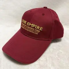 美品✨THE EMPIRE ロゴ刺繍入りキャップ 赤 Ｌサイズ ゴルフ