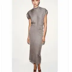 ZARA ヘリンボーンロングワンピース【S】