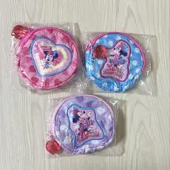 ディズニー　ミニー　パルパルーザ　カプセルトイ　ミニポーチ　水色　紫　ピンク