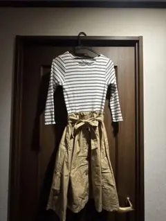 ストライプ七分袖ワンピース GLOBAL WORK