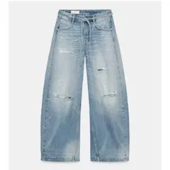 ZARA TRF ダメージ加工バギーデニム EU36 - メルカリ