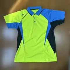 MIZUNO ポロシャツ ウェア　ライム ブルー ブラック　サイズ150のサムネイル